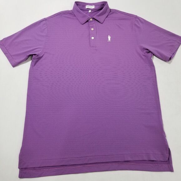 Peter Millar Polo Shirt Large Jubilee Performance Summer Comfort Striped Havana - Picture 2 of 11